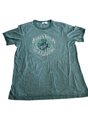 Luckys Tavern Are You Feeling Lucky T-Shirt Mens Size L Green Irish Bar Graphic